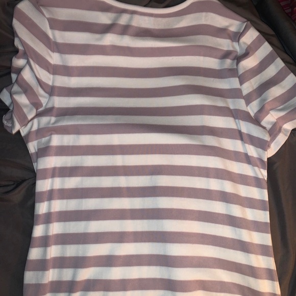Purple/Mauve and White Striped T-Shirt - Picture 2 of 3